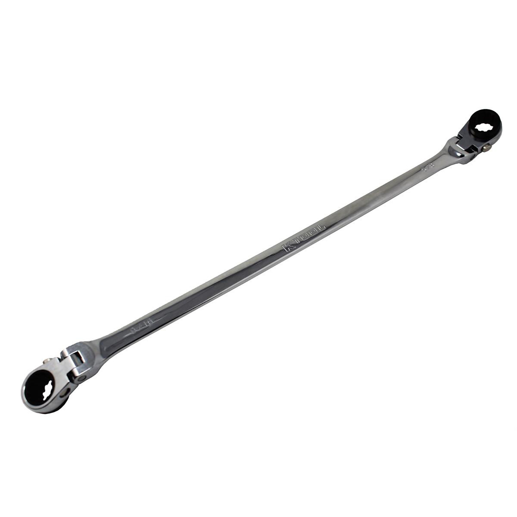 K-Tool International Double Box Universal Spline Ratcheting Wrench — 9/16in. x 5/8in., 90 Tooth, Flexible, Reversible, Model# KTIXDRF91658